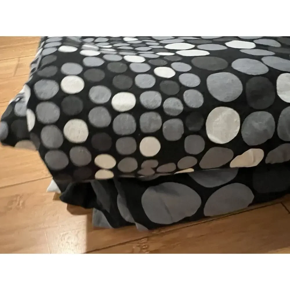 Vintage IKEA SMORBOLL Duvet Cover Full size Black Gray Polka Dots New NWOP